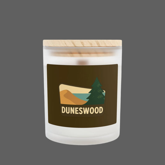 Duneswood Cabin Collection 11oz Frosted Glass Candle
